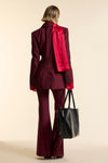 Burgundy Wool Asymmetrical Jacket