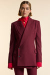 Burgundy Wool Asymmetrical Jacket