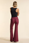 Burgundy Wool Fit & Flare Trouser
