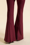 Burgundy Wool Fit & Flare Trouser