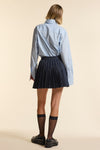 Navy Wool Bold Pinstripe Mini Kilt