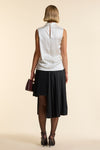 Ivory Silk Sleeveless Gathered Neck Top