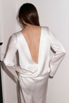 Ivory Silk V Back Dress