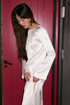 Ivory Silk V Back Dress