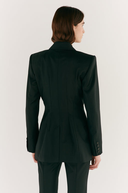 Asymmetrical Black Double Breasted Jacket