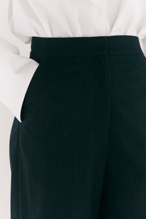 Micro Pinstripe Wide Leg Trouser