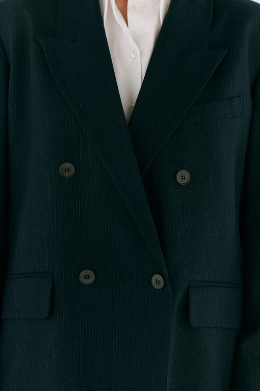 Micro Navy pinstripe  Double Breasted Jacket