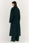 Navy Wool Grandad coat
