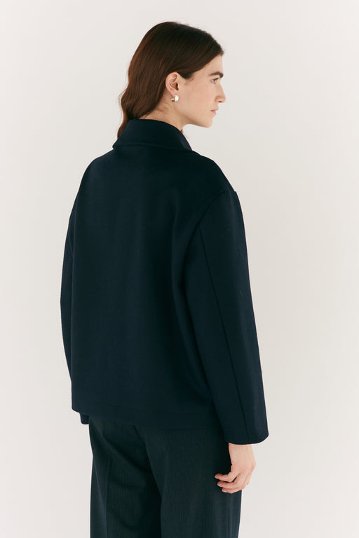 Navy Wool Bomber Jacket