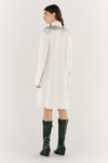Ivory Silk Tie Neck Dress