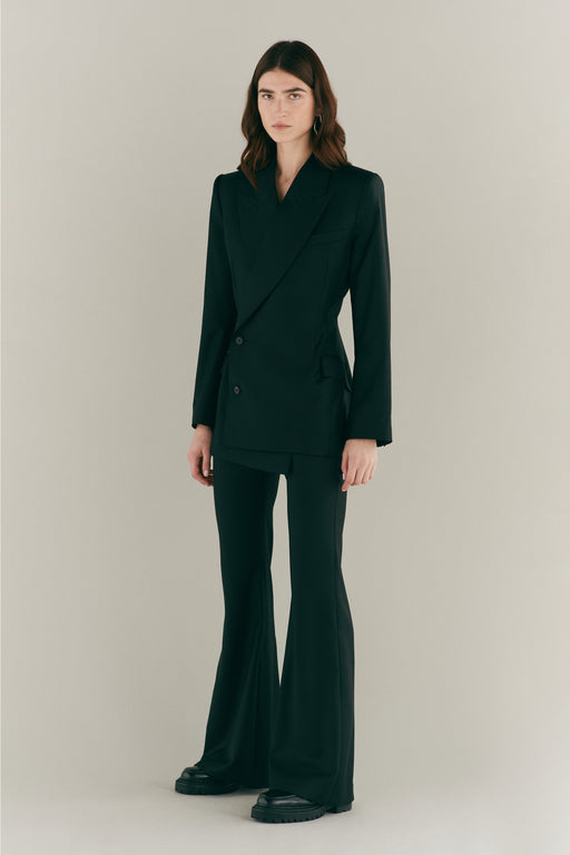 Asymmetrical Black Double Breasted Jacket