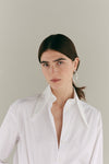 Exaggerated Collar Oversized Tailored Organic Poplin Shirt
