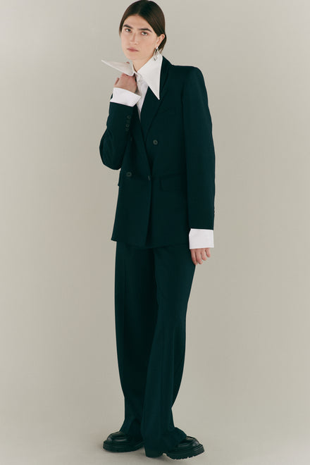 Micro Pinstripe Wide Leg Trouser