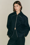 Navy Wool Bomber Jacket