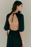Open Back Black Silk Floaty Dress