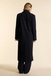 Navy Double Breasted Tailored Wool Coat