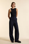 Pinstripe Wide Leg Trouser