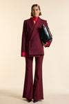 Burgundy Wool Asymmetrical Jacket