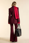 Burgundy Wool Asymmetrical Jacket