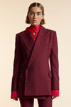 Burgundy Wool Asymmetrical Jacket