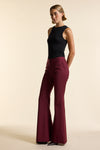 Burgundy Wool Fit & Flare Trouser
