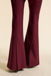 Burgundy Wool Fit & Flare Trouser