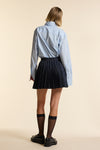 Navy Wool Bold Pinstripe Mini Kilt