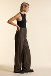 Chocolate Pinstripe Wide Leg Trouser
