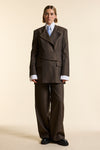 Chocolate Pinstripe Wrap Jacket