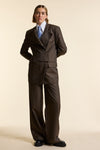 Chocolate Pinstripe Wrap Jacket