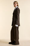 Chocolate Pinstripe Wrap Jacket