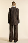 Chocolate Pinstripe Wrap Jacket