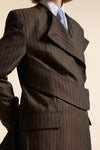 Chocolate Pinstripe Wrap Jacket