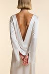 Ivory Silk V Back Dress