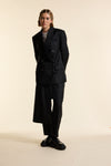 Black Wool Exaggerated Double Breasted Jacket