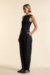 Black Wool Tapered Trouser