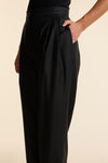 Black Wool Tapered Trouser
