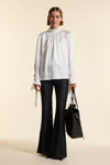 Ivory Silk Tie Cuff Shirt