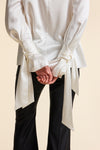 Ivory Silk Tie Cuff Shirt