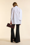 White Poplin Tie Neck Shirt