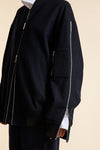 Navy Wool Zipster Bomber Jacket