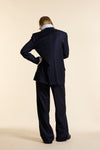 Navy Wool Wrap Jacket