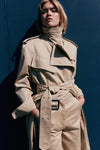 Khaki Oversized Cotton Trench Coat