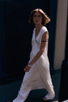 V Neck Ivory Silk Slip Dress