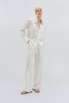 Ivory LP Printed Silk Wide Leg Tailored Trouser
