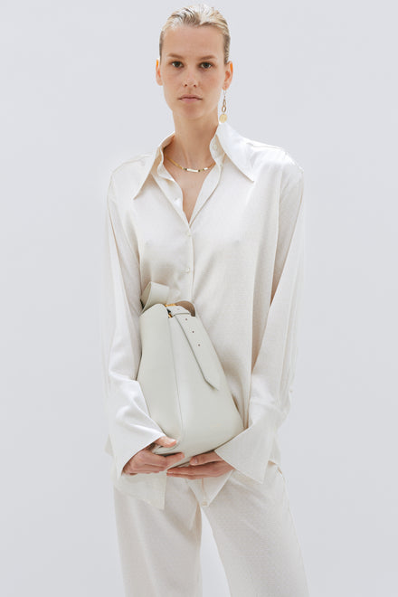 LP Printed Silk Exaggerated collar shirt