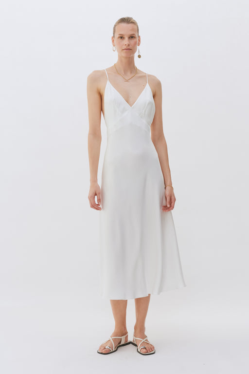 Ivory Silk Strap Slip Dress