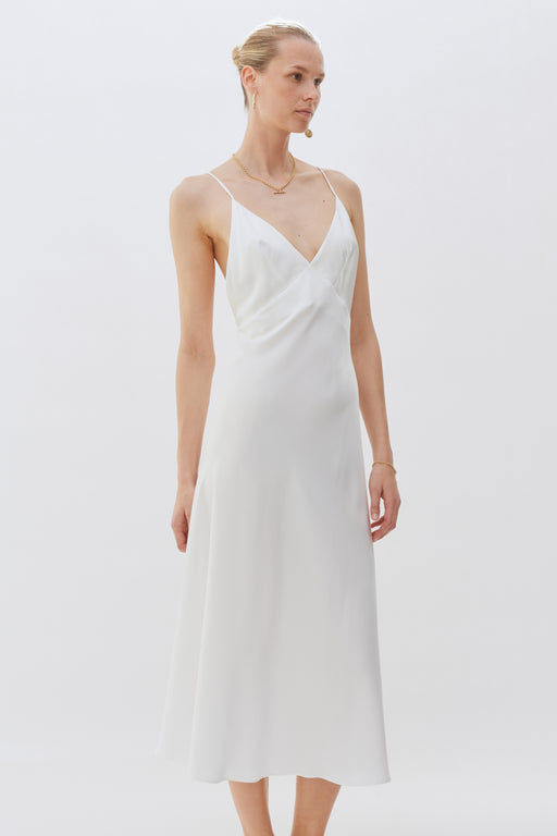 Ivory Silk Strap Slip Dress