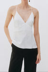 Ivory Silk V-Neck Camisole Top
