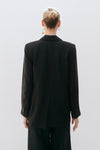 Black Linen Double Breasted Jacket